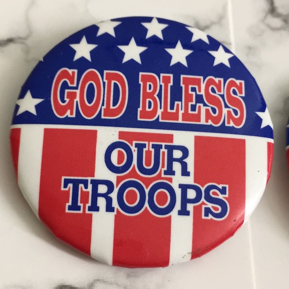 🖤GOD BLESS OUR TROOPS button brooch set - Picture 2 of 5